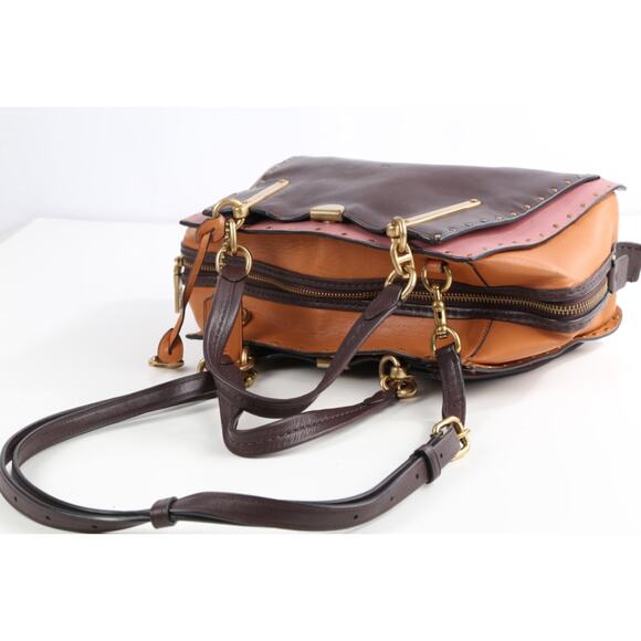 Coach Dreamer Satchel 35605 Oxblood Colorblock Rivet Leather Shoulder Bag Purse - Picture 11 of 16